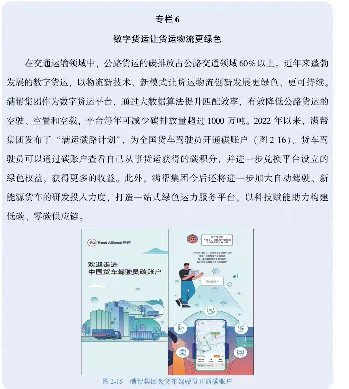 满帮绿色货运入选《2023全球可持续交通发展研究报告》案例(图1)