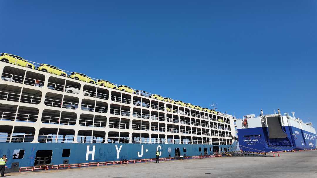 在外高桥看港通天下船行深海丨活力中国调研行(图1)